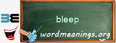 WordMeaning blackboard for bleep